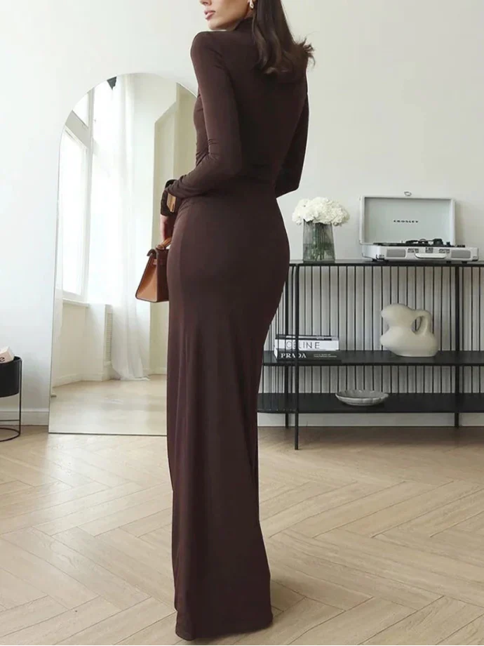 Rufus שמלת ערב מקסי צווארון גבוה