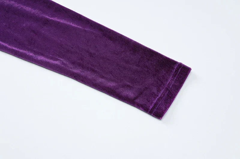 סט שני חלקים קטיפה חולצה וחצאית מקסי צמודה - מירנדה