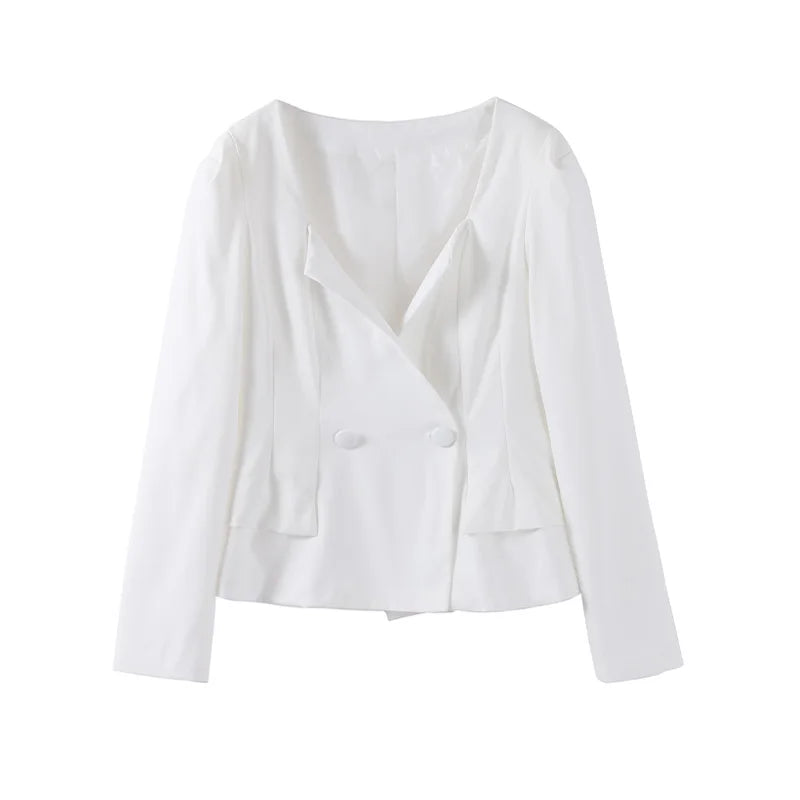 סט שני חלקים אלגנטי חצאית מידי ובלייזר בעיצוב מחויט ויוקרתי - PAS