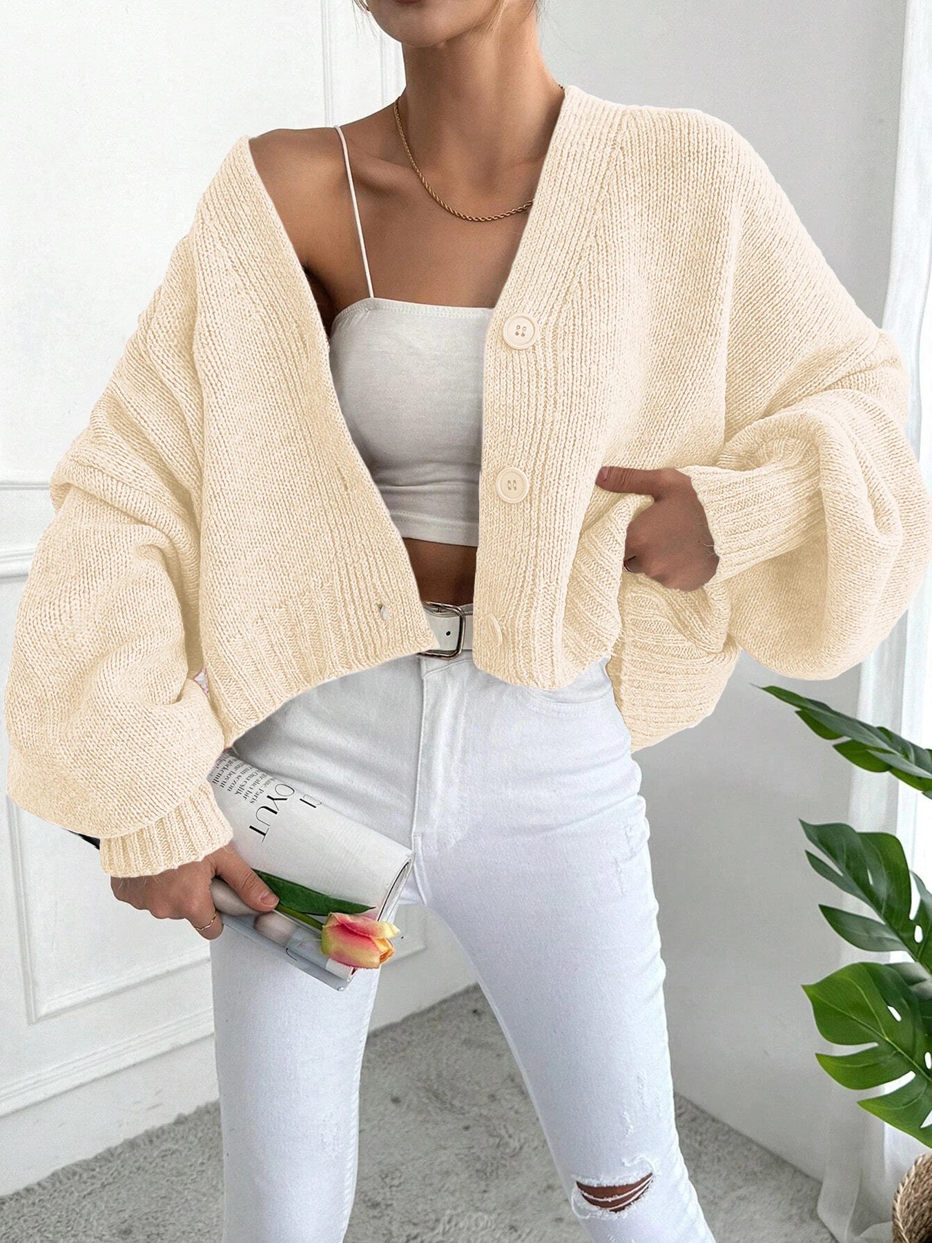 סוודר שרוולי עטלף -כתף נפילה שרה