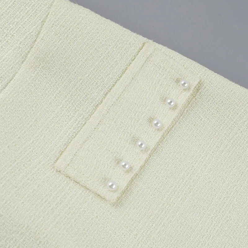 שמלת מיני סטרפלס בד ארוג + בלייזר קצר - ליאו